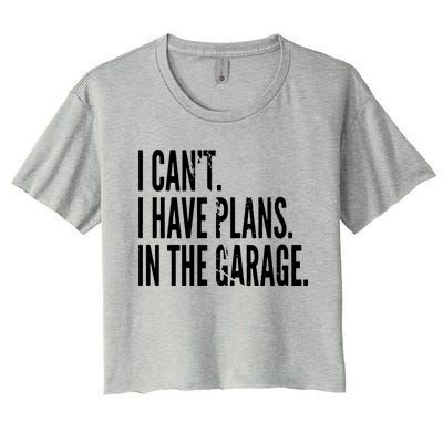 Funny Garage Sayings Car Lovers Workshop Mechanics Humor Women's Crop Top Tee