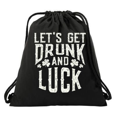 Funny Green St Patricks Day Saying Drunk Fuck Pun Drawstring Bag