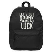 Funny Green St Patricks Day Saying Drunk Fuck Pun 16 in Basic Backpack