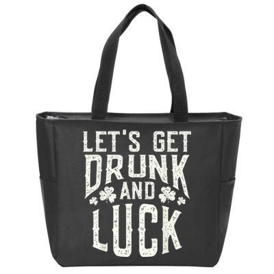 Funny Green St Patricks Day Saying Drunk Fuck Pun Zip Tote Bag