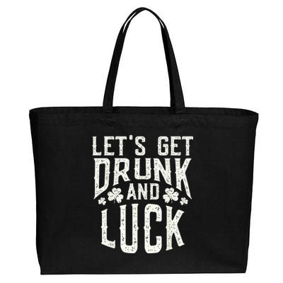 Funny Green St Patricks Day Saying Drunk Fuck Pun Cotton Canvas Jumbo Tote