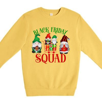 Friday Gnome Shopping Squad Black Family Christmas Gnomies Premium Crewneck Sweatshirt