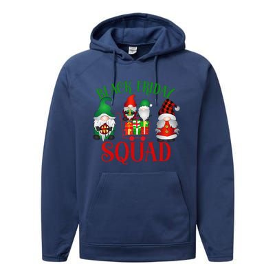 Friday Gnome Shopping Squad Black Family Christmas Gnomies Performance Fleece Hoodie