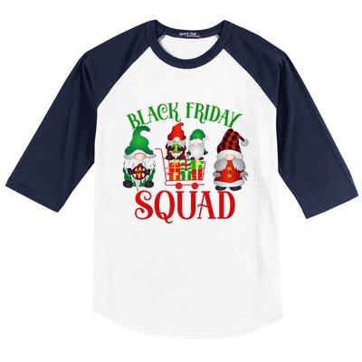 Friday Gnome Shopping Squad Black Family Christmas Gnomies Baseball Sleeve Shirt