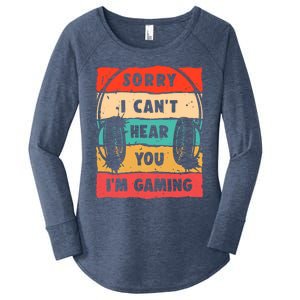 Funny Gamer Sorry I Can't Hear You I'm Gaming Women's Perfect Tri Tunic Long Sleeve Shirt