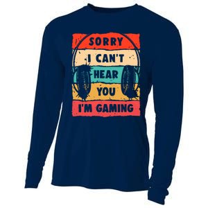 Funny Gamer Sorry I Can't Hear You I'm Gaming Cooling Performance Long Sleeve Crew