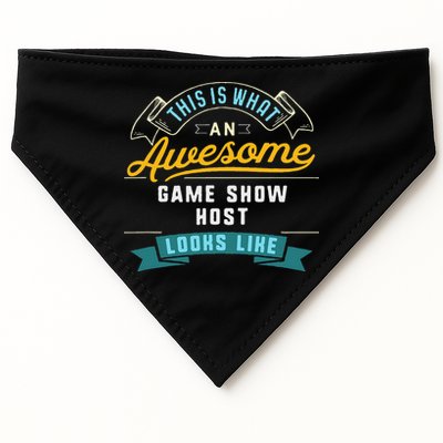 Funny Game Show Host Awesome Job Occupation Graduation USA-Made Doggie Bandana