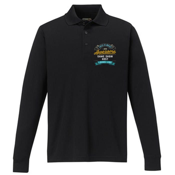 Funny Game Show Host Awesome Job Occupation Graduation Performance Long Sleeve Polo