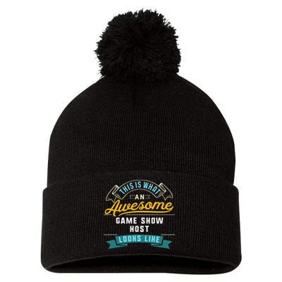 Funny Game Show Host Awesome Job Occupation Graduation Pom Pom 12in Knit Beanie