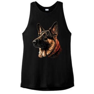 Funny German Shepherd Dog Ladies PosiCharge Tri-Blend Wicking Tank