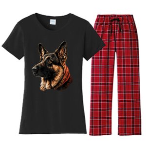 Funny German Shepherd Dog Women's Flannel Pajama Set