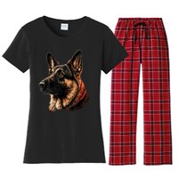 Funny German Shepherd Dog Women's Flannel Pajama Set