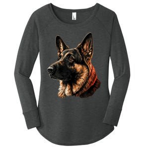 Funny German Shepherd Dog Women's Perfect Tri Tunic Long Sleeve Shirt