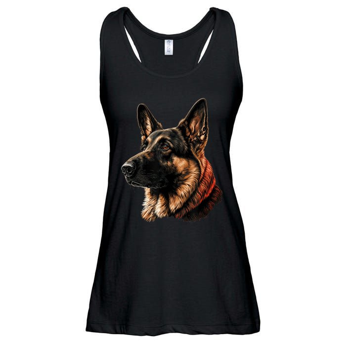 Funny German Shepherd Dog Ladies Essential Flowy Tank