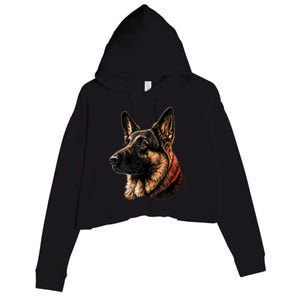 Funny German Shepherd Dog Crop Fleece Hoodie