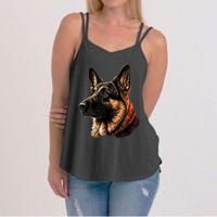 Funny German Shepherd Dog Women's Strappy Tank