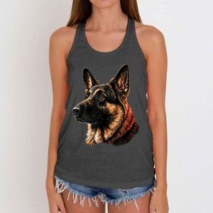 Funny German Shepherd Dog Women's Knotted Racerback Tank