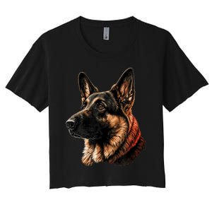 Funny German Shepherd Dog Women's Crop Top Tee