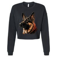 Funny German Shepherd Dog Cropped Pullover Crew