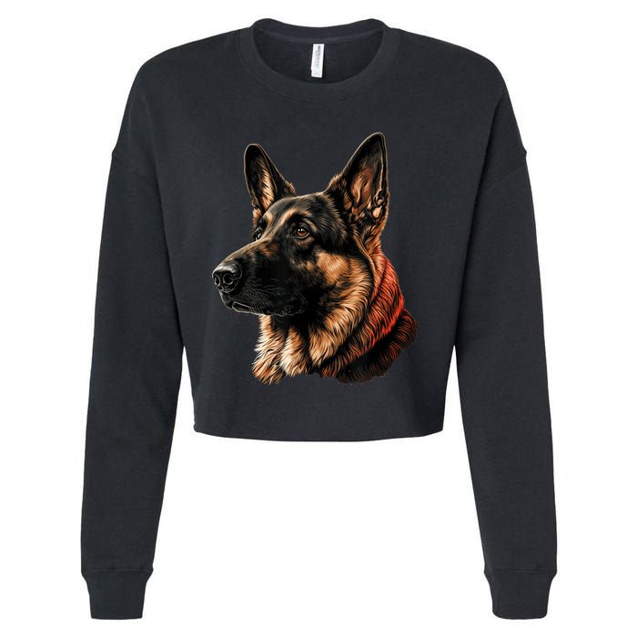 Funny German Shepherd Dog Cropped Pullover Crew