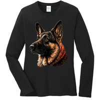 Funny German Shepherd Dog Ladies Long Sleeve Shirt