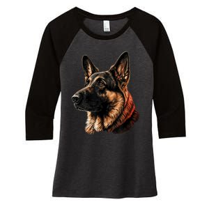 Funny German Shepherd Dog Women's Tri-Blend 3/4-Sleeve Raglan Shirt