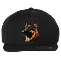 Funny German Shepherd Dog Wool Snapback Cap