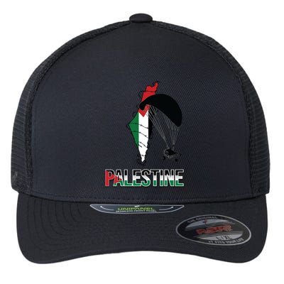 Free Gaza Support Palestine Strong Flag Love Paramotor Gift Flexfit Unipanel Trucker Cap