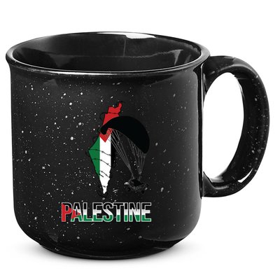 Free Gaza Support Palestine Strong Flag Love Paramotor Gift 15oz Campfire Ceramic Mug