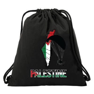 Free Gaza Support Palestine Strong Flag Love Paramotor Gift Drawstring Bag