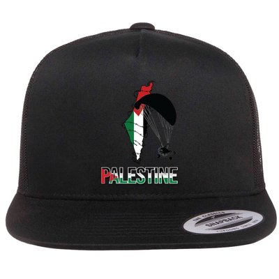 Free Gaza Support Palestine Strong Flag Love Paramotor Gift Flatbill Hat