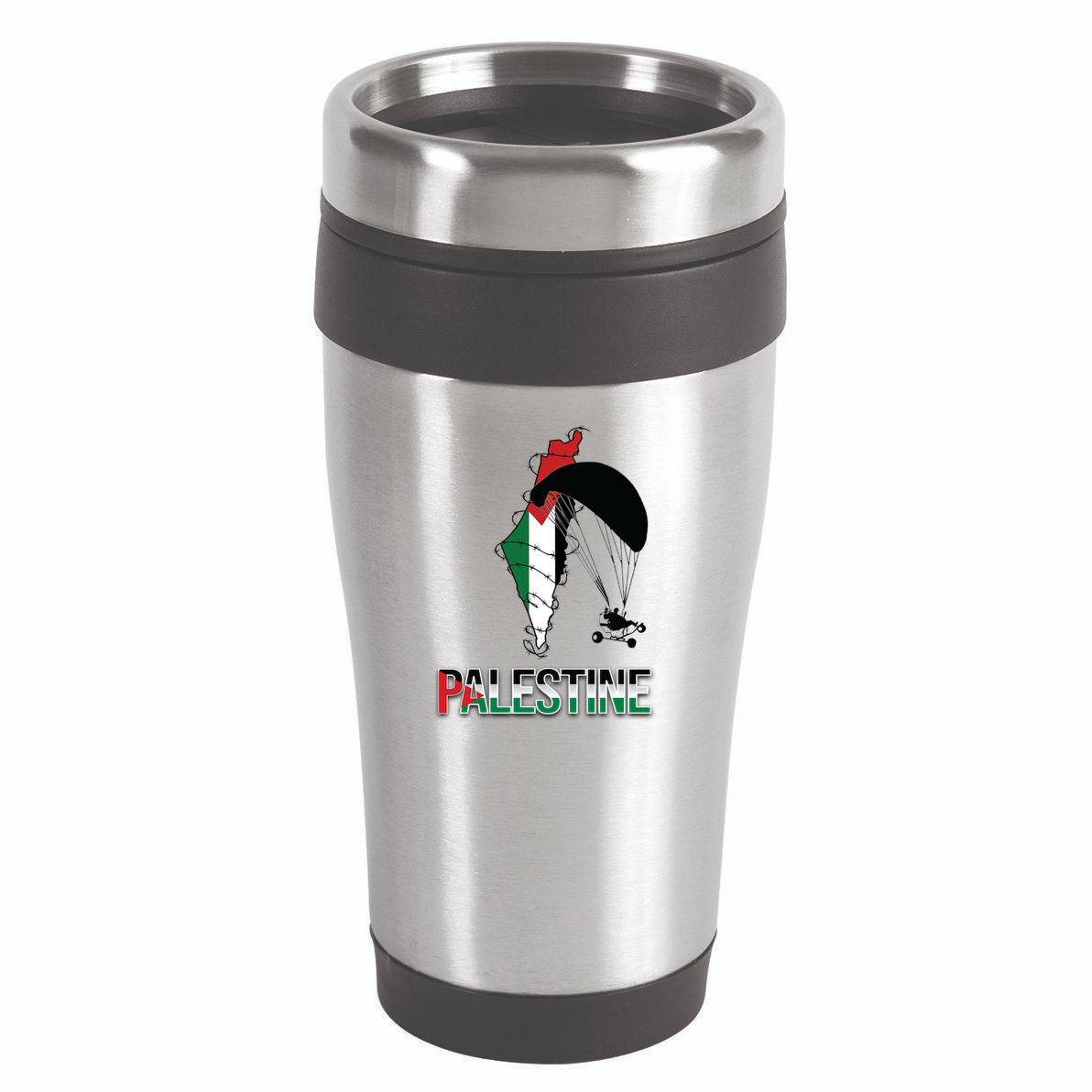 Free Gaza Support Palestine Strong Flag Love Paramotor Gift 16oz Travel Tumbler