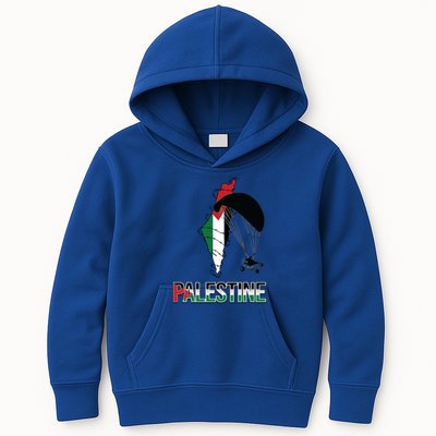 Free Gaza Support Palestine Strong Flag Love Paramotor Gift Kids Hoodie