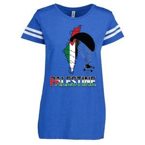 Free Gaza Support Palestine Strong Flag Love Paramotor Gift Enza Ladies Jersey Football T-Shirt