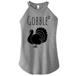 Funny Gobble Squared Turkey Day Thanksgiving Hunter Great Gift Women's Perfect Tri Rocker Tank