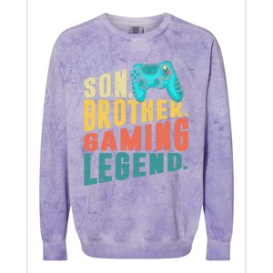 Funny Gamer Son Big Brother Gaming Legend Gift Boys Teenager Colorblast Crewneck Sweatshirt