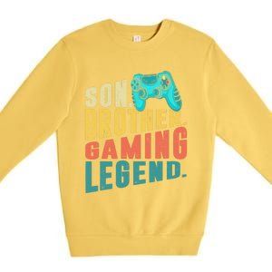 Funny Gamer Son Big Brother Gaming Legend Gift Boys Teenager Premium Crewneck Sweatshirt