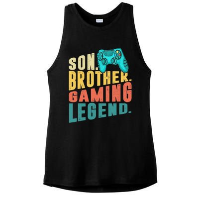 Funny Gamer Son Big Brother Gaming Legend Gift Boys Teenager Ladies PosiCharge Tri-Blend Wicking Tank