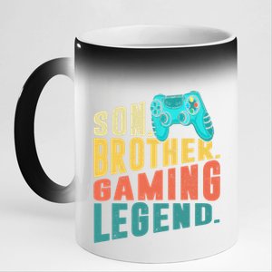 Funny Gamer Son Big Brother Gaming Legend Gift Boys Teenager 11oz Black Color Changing Mug