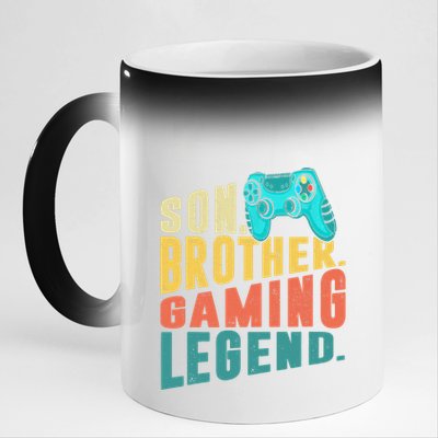 Funny Gamer Son Big Brother Gaming Legend Gift Boys Teenager 11oz Black Color Changing Mug