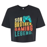 Funny Gamer Son Big Brother Gaming Legend Gift Boys Teenager Bella+Canvas Jersey Crop Tee