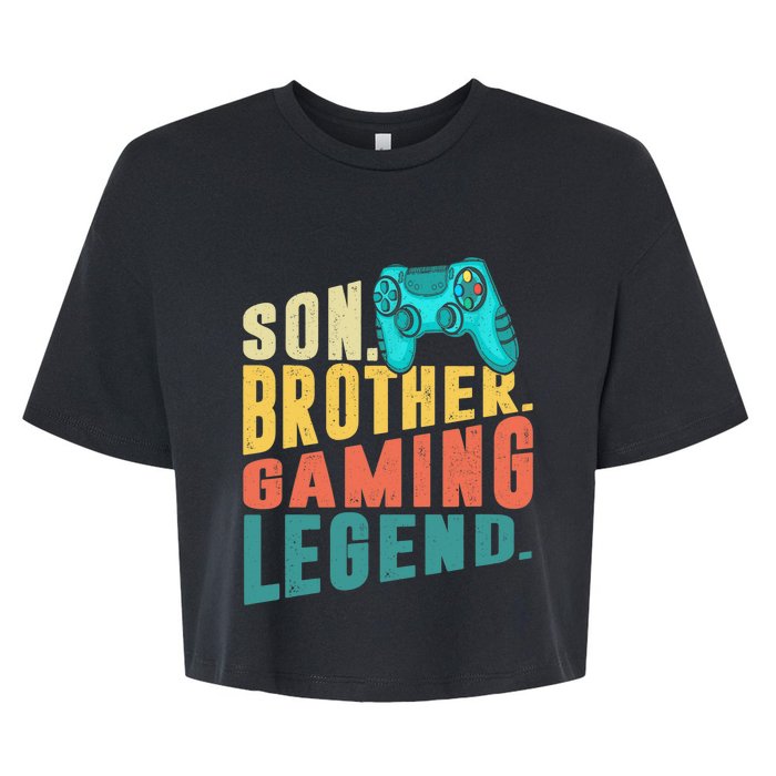 Funny Gamer Son Big Brother Gaming Legend Gift Boys Teenager Bella+Canvas Jersey Crop Tee