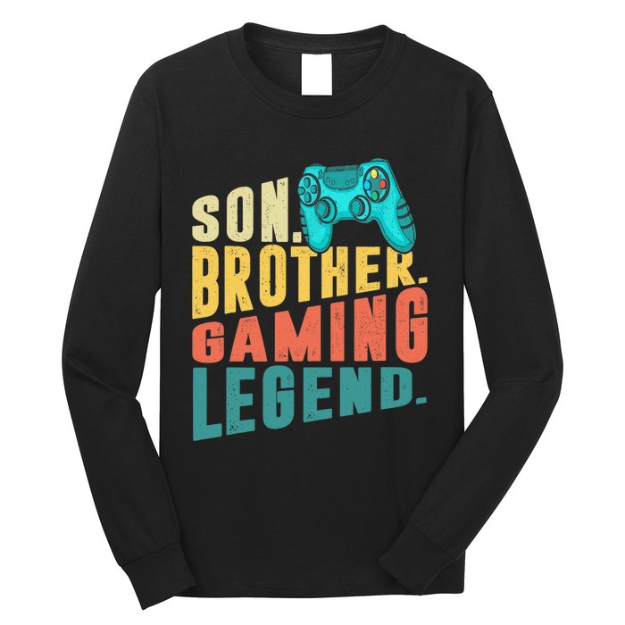 Funny Gamer Son Big Brother Gaming Legend Gift Boys Teenager Long Sleeve Shirt