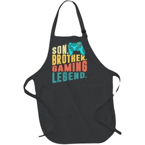 Funny Gamer Son Big Brother Gaming Legend Gift Boys Teenager Full-Length Apron With Pockets