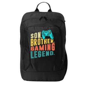 Funny Gamer Son Big Brother Gaming Legend Gift Boys Teenager City Backpack