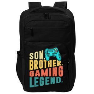 Funny Gamer Son Big Brother Gaming Legend Gift Boys Teenager Impact Tech Backpack