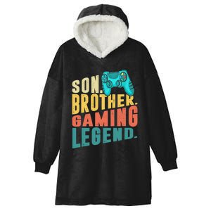 Funny Gamer Son Big Brother Gaming Legend Gift Boys Teenager Hooded Wearable Blanket