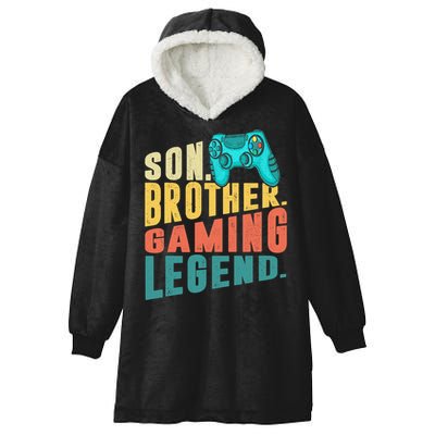 Funny Gamer Son Big Brother Gaming Legend Gift Boys Teenager Hooded Wearable Blanket