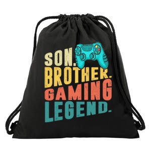 Funny Gamer Son Big Brother Gaming Legend Gift Boys Teenager Drawstring Bag