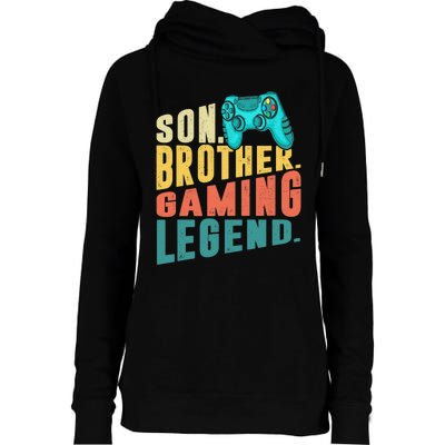 Funny Gamer Son Big Brother Gaming Legend Gift Boys Teenager Womens Funnel Neck Pullover Hood